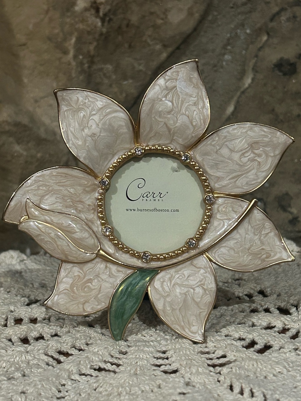 Vintage Carr Burnes of Boston Bijou Enamel Flower Picture Frame